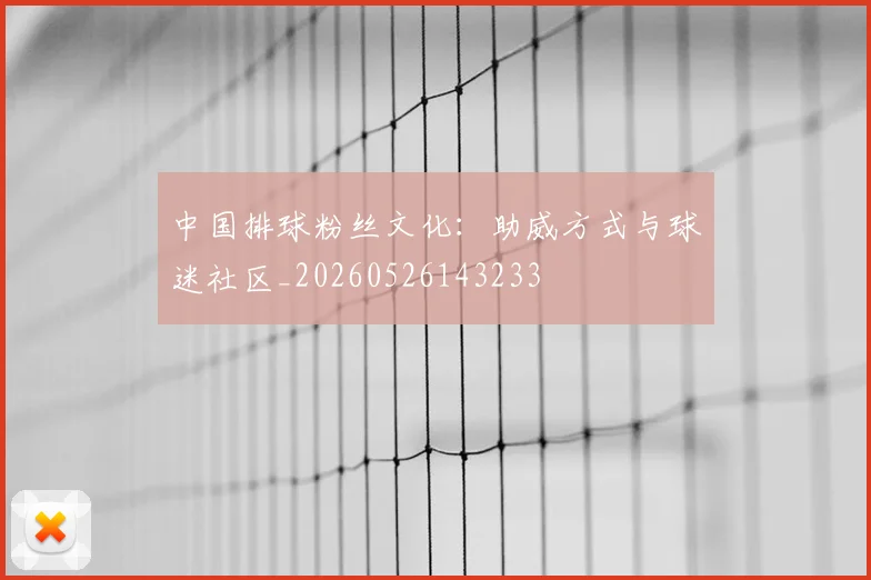 中国排球粉丝文化：助威方式与球迷社区_20260526143233